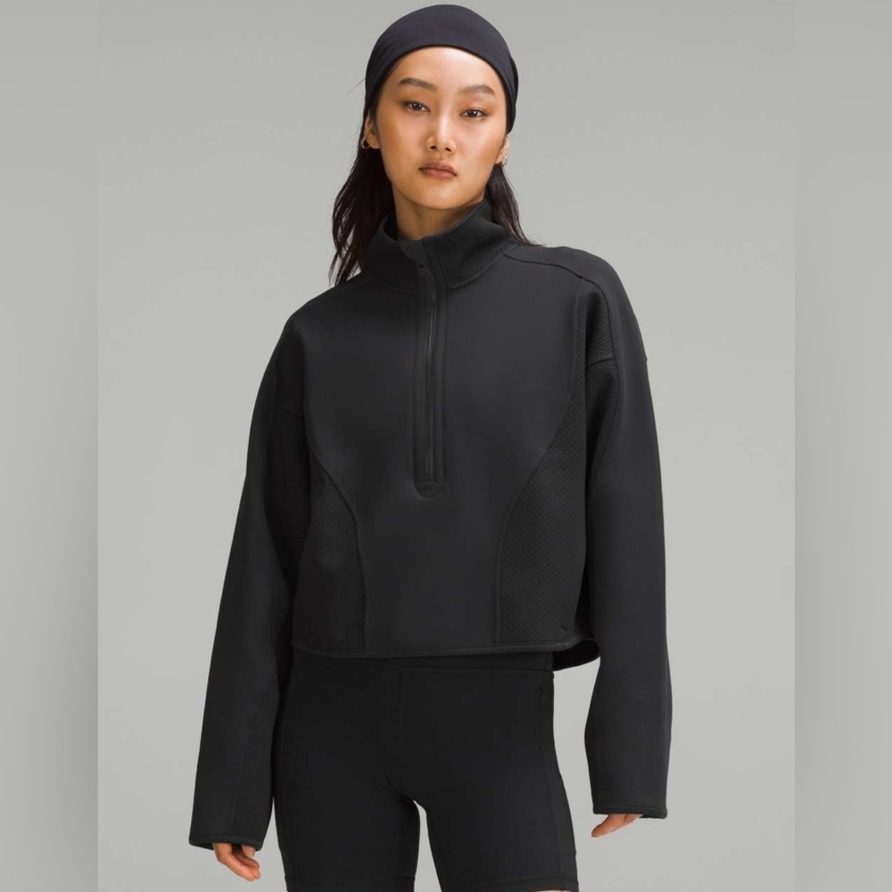 Lululemon Mixed Fabric Half-Zip Cropped Pullover Jacket